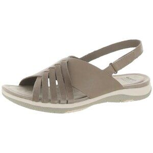 Earth Women's Suzie Flat Sandal Size 6 Wide, Taupe 240